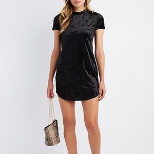 Charlotte Russe // velvet mock neck bodycon dress